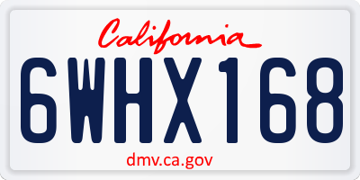 CA license plate 6WHX168