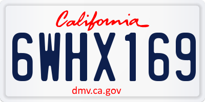 CA license plate 6WHX169