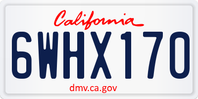 CA license plate 6WHX170