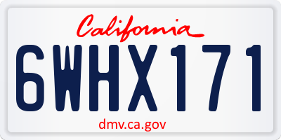 CA license plate 6WHX171