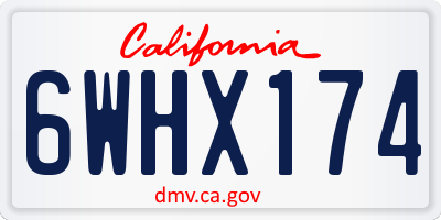 CA license plate 6WHX174