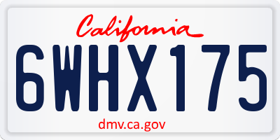 CA license plate 6WHX175