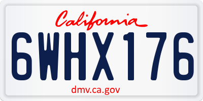CA license plate 6WHX176