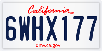 CA license plate 6WHX177