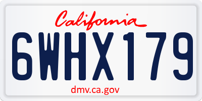 CA license plate 6WHX179