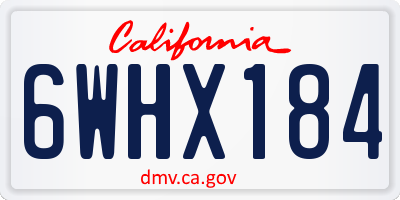 CA license plate 6WHX184