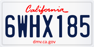 CA license plate 6WHX185
