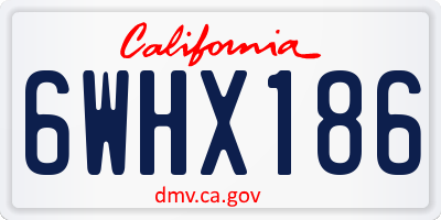 CA license plate 6WHX186
