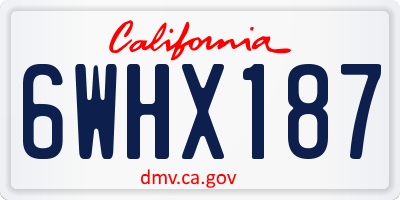 CA license plate 6WHX187