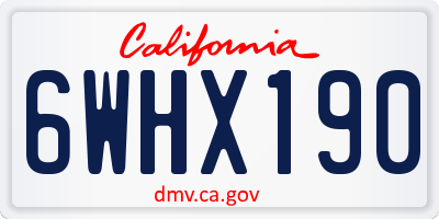 CA license plate 6WHX190