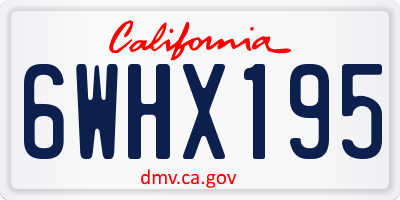 CA license plate 6WHX195