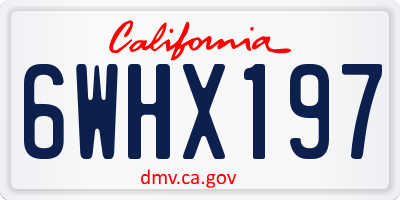 CA license plate 6WHX197
