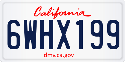 CA license plate 6WHX199