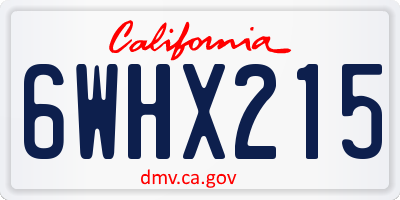 CA license plate 6WHX215