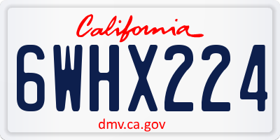 CA license plate 6WHX224