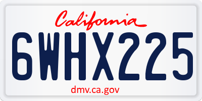 CA license plate 6WHX225