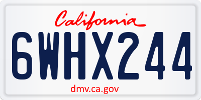 CA license plate 6WHX244