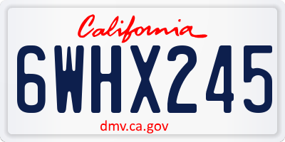 CA license plate 6WHX245