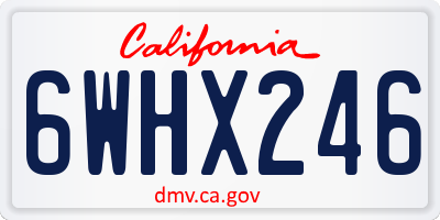 CA license plate 6WHX246