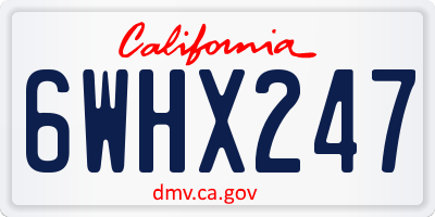 CA license plate 6WHX247