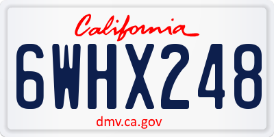 CA license plate 6WHX248