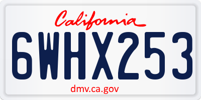 CA license plate 6WHX253