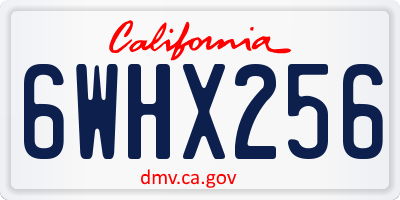 CA license plate 6WHX256