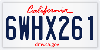 CA license plate 6WHX261