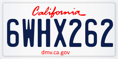 CA license plate 6WHX262