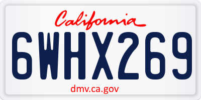 CA license plate 6WHX269