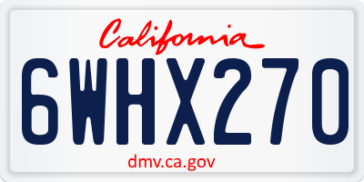 CA license plate 6WHX270