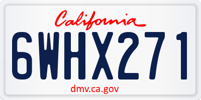 CA license plate 6WHX271
