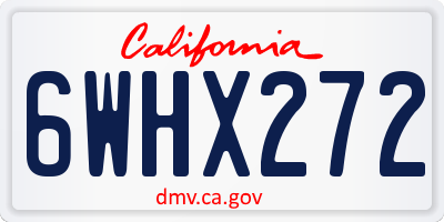 CA license plate 6WHX272