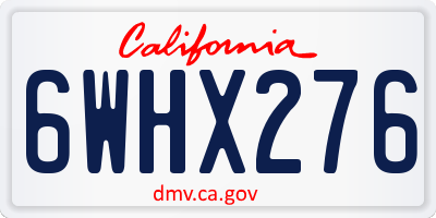 CA license plate 6WHX276