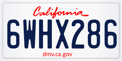CA license plate 6WHX286