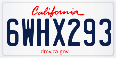 CA license plate 6WHX293