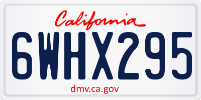 CA license plate 6WHX295