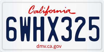 CA license plate 6WHX325