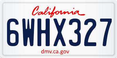 CA license plate 6WHX327