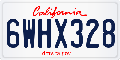 CA license plate 6WHX328