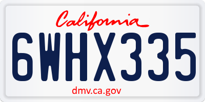 CA license plate 6WHX335