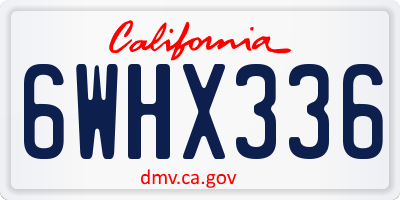 CA license plate 6WHX336