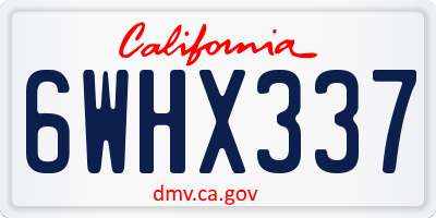 CA license plate 6WHX337