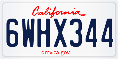 CA license plate 6WHX344