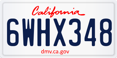 CA license plate 6WHX348