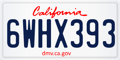 CA license plate 6WHX393