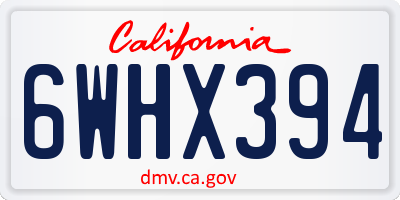 CA license plate 6WHX394