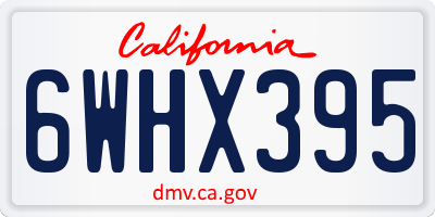 CA license plate 6WHX395