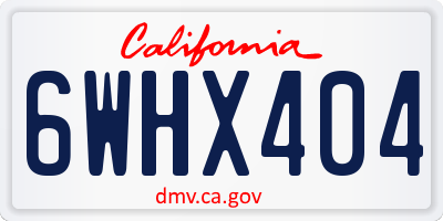 CA license plate 6WHX404