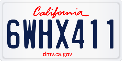 CA license plate 6WHX411